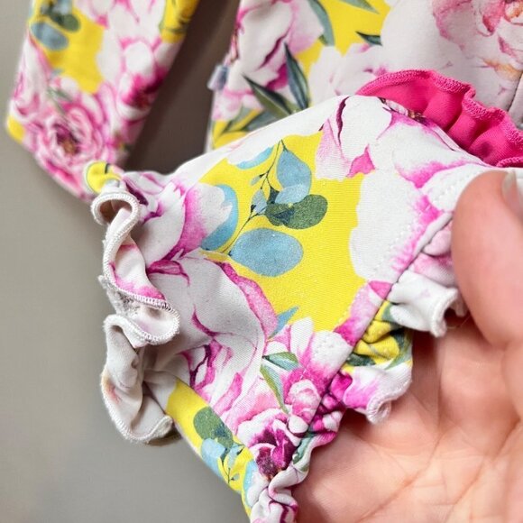 Posh Peanut Floral One Piece Long Sleeve Swimsuit- Size 2T - Picture 4 of 5